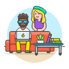 Work Living Room 1 Illustration from UX Colors Set