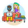 Work Living Room 3 Illustration from UX Colors Set