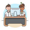 Workspace Office 3 Illustration from UX Colors Set