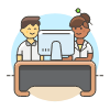 Workspace Office 4 Illustration from UX Colors Set