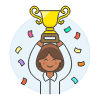 Promotion Trophy 3 5 Illustration from UX Colors Set | Free Download as SVG Vector and Transparent PNG | Streamline illustrations