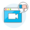 Video Browser Dislike Illustration from UX Colors Set