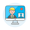 Video Call Imac Illustration from UX Colors Set