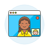 Video Conference Browser 1 2 Illustration from UX Colors Set