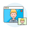 Video Conference Browser 2 4 Illustration from UX Colors Set