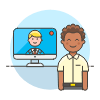 Video Conference Imac 1 5 Illustration from UX Colors Set