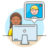 Video Conference Imac 2 2 Illustration from UX Colors Set