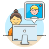Video Conference Imac 2 3 Illustration from UX Colors Set