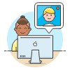 Video Conference Imac 2 5 Illustration from UX Colors Set
