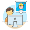 Video Conference Imac 2 6 Illustration from UX Colors Set
