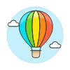Hot Air Bolloon Illustration from UX Colors Set
