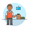 Counter Check In 3 Illustration from UX Colors Set