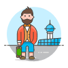 Airport Passenger 1 Illustration from UX Colors Set