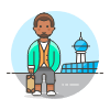 Airport Passenger 2 Illustration from UX Colors Set