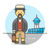 Airport Passenger 3 Illustration from UX Colors Set