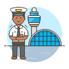 Pilot And Airport 1 Illustration from UX Colors Set