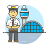 Pilot And Airport 3 Illustration from UX Colors Set
