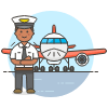 Pilot With Plane 4 Illustration from UX Colors Set | Free Download as SVG Vector and Transparent PNG | Streamline illustrations