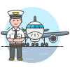 Pilot With Plane 5 Illustration from UX Colors Set | Free Download as SVG Vector and Transparent PNG | Streamline illustrations