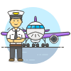 Pilot With Plane 6 Illustration from UX Colors Set | Free Download as SVG Vector and Transparent PNG | Streamline illustrations