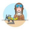 Propeller Pilot 1 Illustration from UX Colors Set | Free Download as SVG Vector and Transparent PNG | Streamline illustrations