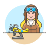 Propeller Pilot 4 Illustration from UX Colors Set | Free Download as SVG Vector and Transparent PNG | Streamline illustrations