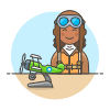 Propeller Pilot 5 Illustration from UX Colors Set | Free Download as SVG Vector and Transparent PNG | Streamline illustrations