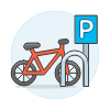 Bike Parking Illustration from UX Colors Set | Free Download as SVG Vector and Transparent PNG | Streamline illustrations