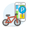 Bike Parking Location Illustration from UX Colors Set
