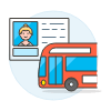 Bus License 4 Illustration from UX Colors Set