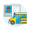 School Bus License 3 Illustration from UX Colors Set