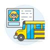 School Bus License 4 Illustration from UX Colors Set