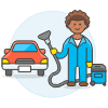 Car Vacuum Service 3 Illustration from UX Colors Set