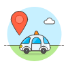 Smart Car Location Illustration from UX Colors Set