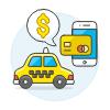 Taxi Online Payment Illustration from UX Colors Set