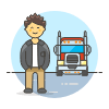 Truck And Driver 2 illustration - Free transparent PNG, SVG. No sign up needed.