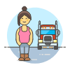 Truck And Driver 6 illustration - Free transparent PNG, SVG. No sign up needed.