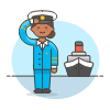 Ferry Captain 4 Illustration from UX Colors Set | Free Download as SVG Vector and Transparent PNG | Streamline illustrations