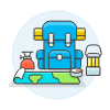 Backpack Trip Illustration from UX Colors Set