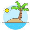 Island Illustration from UX Colors Set