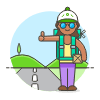 Hitchhiking 1 Illustration from UX Colors Set