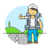 Hitchhiking 2 Illustration from UX Colors Set
