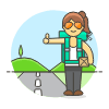 Hitchhiking 3 Illustration from UX Colors Set