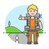 Hitchhiking 4 Illustration from UX Colors Set