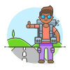 Hitchhiking 6 Illustration from UX Colors Set
