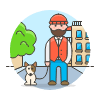 Dog Walker 1 Illustration from UX Colors Set