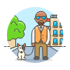 Dog Walker 2 Illustration from UX Colors Set