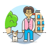 Dog Walker 3 Illustration from UX Colors Set