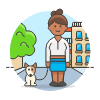 Dog Walker 5 Illustration from UX Colors Set