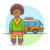 Hippie 1 3 Illustration from UX Colors Set